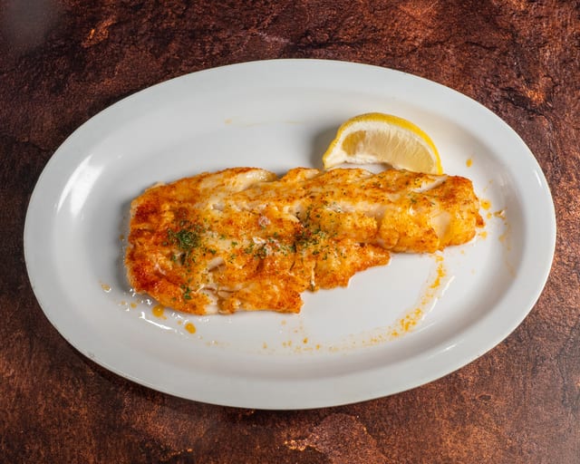 Broiled Haddock in Butter Lemon Sauce.