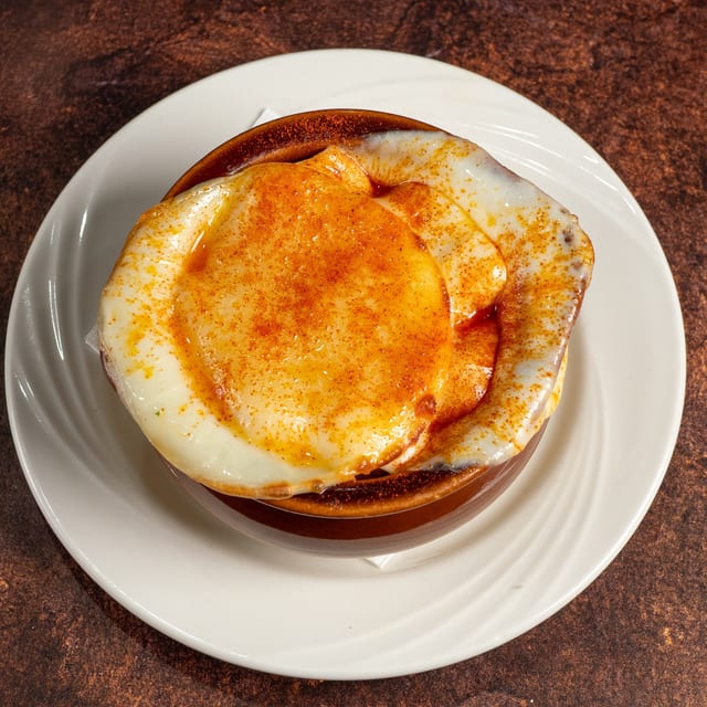 French Onion au Gratin Soup.