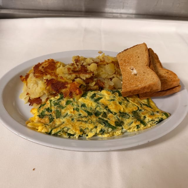 Spinach & Feta Omelette.
